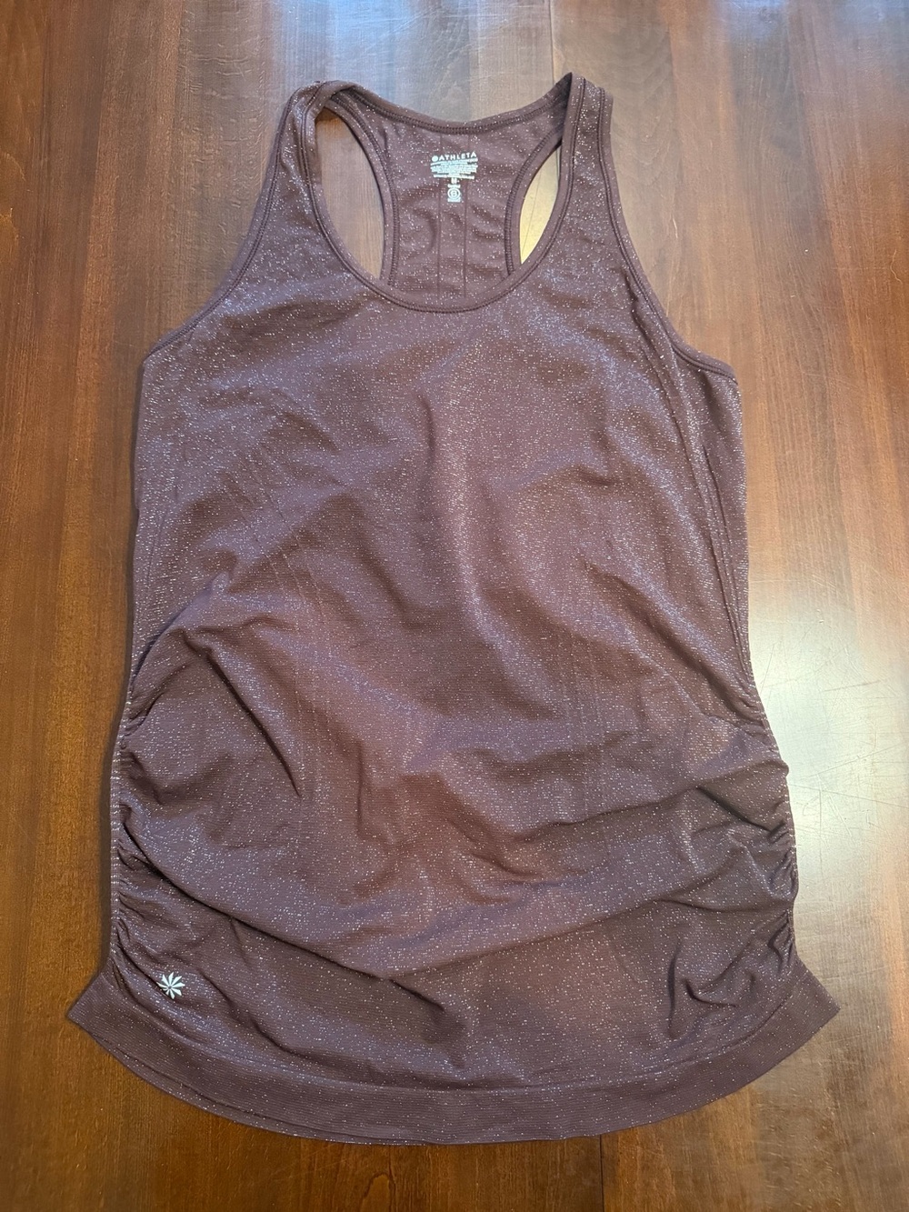 Athleta Shimmer Ruched Racerback Athletic Tank Top Size Medium
